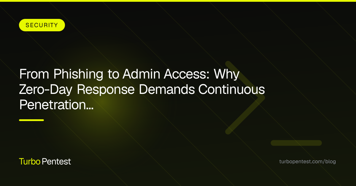 From Phishing to Admin Access: Why Zero-Day Response Demands Continuous Penetration Testing